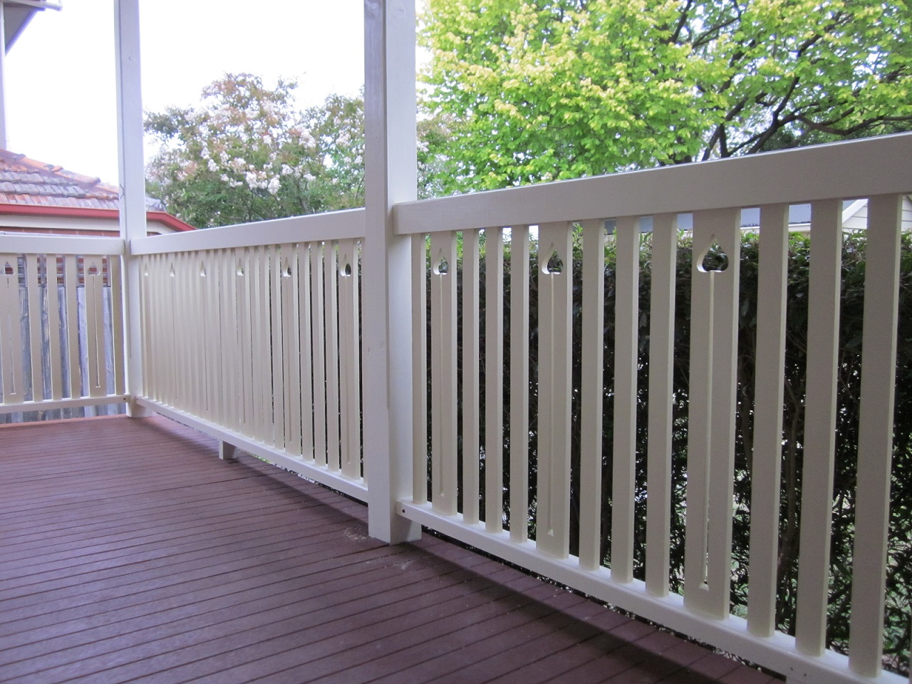 New balustrade freshly painted