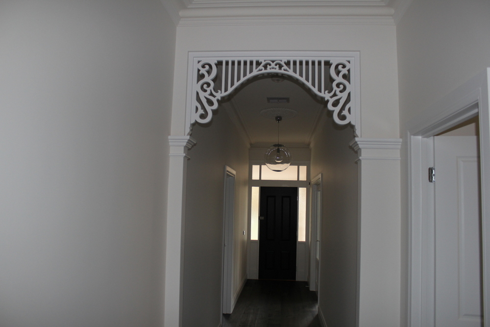 Intricate hallway fretwork 