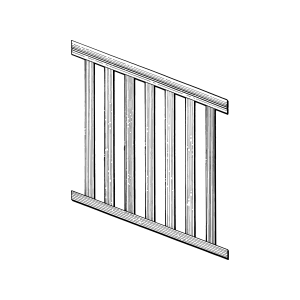 Square baluster flight balustrade 
