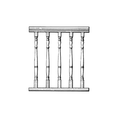Balustrade panel with turned balusters